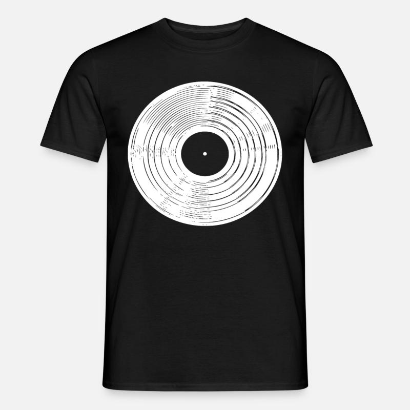 Schallplatte weiß / white - Männer T-Shirt - Schwarz