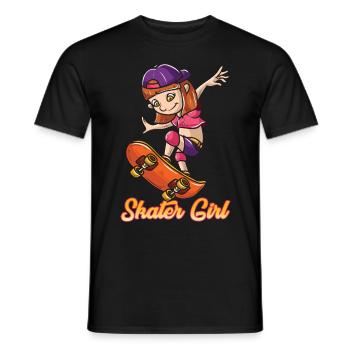Skaterin Mädchen Skateboard Skateboarderin - Männer T-Shirt - Schwarz - Vorne - AI Model Male 178 light (178cm)