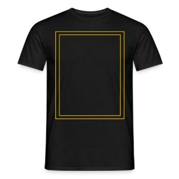 Cadre / Résumé / Ligne / Motif / Tendance / jaune - T-shirt homme - noir - Devant - AI Model Male 178 light (178cm)