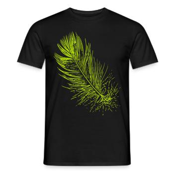 Abstrakte Feder / Linie / grün / Muster - Männer T-Shirt - Schwarz - Vorne - AI Model Male 178 light (178cm)