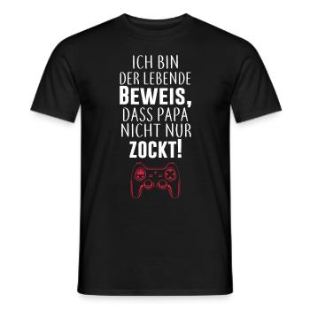 Lebender Beweis - Lustiges Gamer-Design für Väter - Männer T-Shirt - Schwarz - Vorne - AI Model Male 178 light (178cm)