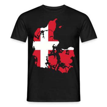 Danemark drapeau drapeau - T-shirt homme - noir - Devant - AI Model Male 178 light (178cm)