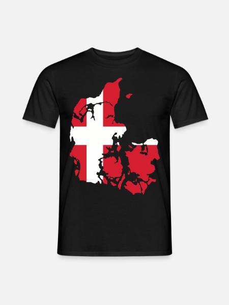 Danemark drapeau drapeau - T-shirt homme - noir