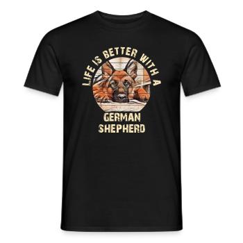 German Shepherd - Men's T-Shirt - black - Front - AI Model Male 178 light (178cm)