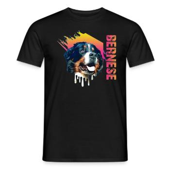 Chien de montagne bernois - T-shirt homme - noir - Devant - AI Model Male 178 light (178cm)