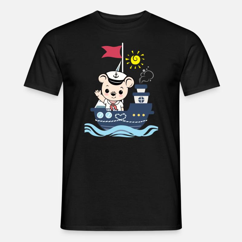 Netter Seemannsbär - Männer T-Shirt - Schwarz