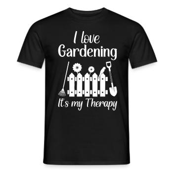 I love gardening it's my therapy - Männer T-Shirt - Schwarz - Vorne - AI Model Male 178 light (178cm)