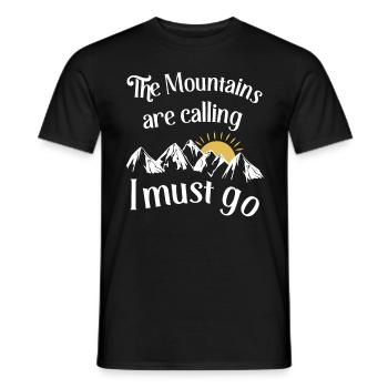 The mountains are calling - I must go - Men's T-Shirt - black - Front - AI Model Male 178 light (178cm)