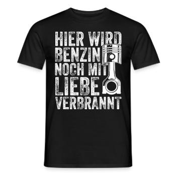 Auto Tuning Hier Wird Benzin Noch Mit Liebe - Männer T-Shirt - Schwarz - Vorne - AI Model Male 178 light (178cm)