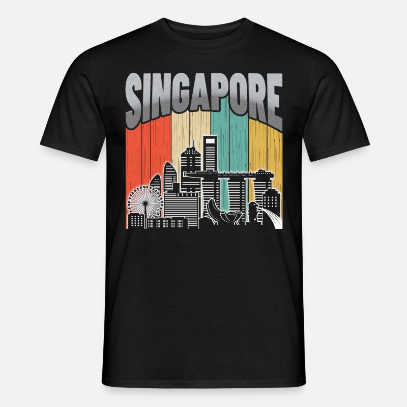 Singapur - Männer T-Shirt - Schwarz