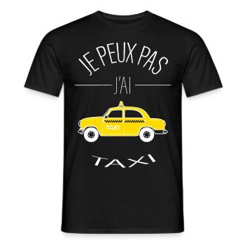 Je Peux pas j'ai mon taxi - T-shirt homme - noir - Devant - AI Model Male 178 light (178cm)