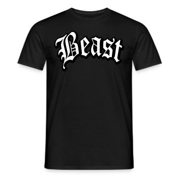 beast mode gym training kraft strong power energy - Men's T-Shirt - black - Front - AI Model Male 178 light (178cm)