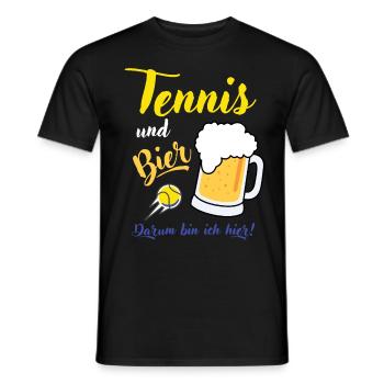 Tennis und Bier Spruch Geschenk Tennisspieler - Männer T-Shirt - Schwarz - Vorne - AI Model Male 178 light (178cm)