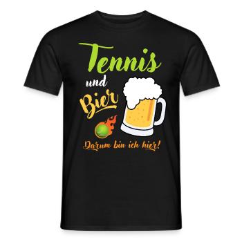 Tennis und Bier Tennisspieler Tennismatch Geschenk - Männer T-Shirt - Schwarz - Vorne - AI Model Male 178 light (178cm)