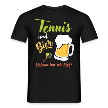 Tennis und Bier Spruch Geschenk Tennisspieler - Männer T-Shirt - Schwarz - Vorne - AI Model Male 178 light (178cm)