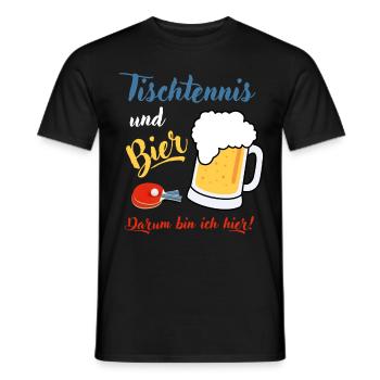 Tischtennis Bier Tischtennisspieler Geschenk Profi - Männer T-Shirt - Schwarz - Vorne - AI Model Male 178 light (178cm)