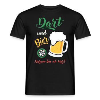Dart und Bier Dartspieler Dartspruch Geschenk Spaß - Männer T-Shirt - Schwarz - Vorne - AI Model Male 178 light (178cm)