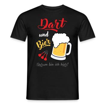 Dart und Bier Dartspieler Dartspruch Geschenk Spaß - Männer T-Shirt - Schwarz - Vorne - AI Model Male 178 light (178cm)