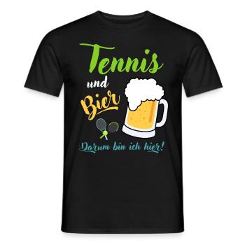 Tennis und Bier Tennistrainer Spruch Geschenk - Männer T-Shirt - Schwarz - Vorne - AI Model Male 178 light (178cm)
