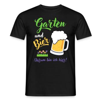 Garten und Bier Hobbygärtner Gartenbau Geschenk - Männer T-Shirt - Schwarz - Vorne - AI Model Male 178 light (178cm)