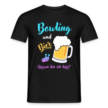 Bowling Bier Spruch Geschenk Bierliebhaber Bowler - Männer T-Shirt - Schwarz - Vorne - AI Model Male 178 light (178cm)