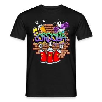 Cordoba Spain City Graffiti Sprayer Skater - Men's T-Shirt - black - Front - AI Model Male 178 light (178cm)