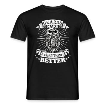 Beards make everything better - Men's T-Shirt - black - Front - AI Model Male 178 light (178cm)