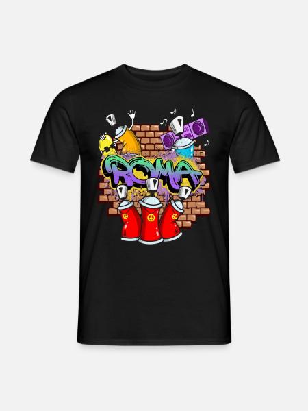 Rom Roma Italien Graffiti Spray Sprayer Spraydosen - Männer T-Shirt - Schwarz