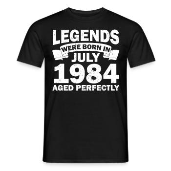 38ème anniversaire Juillet né 1984 Idée cadeau - T-shirt homme - noir - Devant - AI Model Male 178 light (178cm)