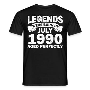 32ème anniversaire Juillet né 1990 Idée cadeau - T-shirt homme - noir - Devant - AI Model Male 178 light (178cm)