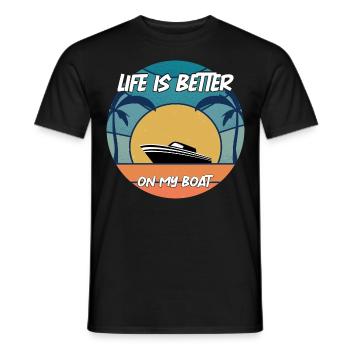Boat Captain Gift Ship Boat Owner Captain - Men's T-Shirt - black - Front - AI Model Male 178 light (178cm)