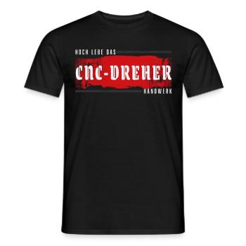 CNC Dreher T-Shirt - Männer T-Shirt - Schwarz - Vorne - AI Model Male 178 light (178cm)