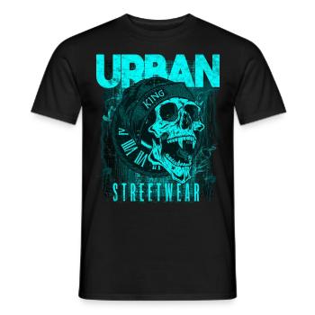 Skull Streetwear Shirt - Men's T-Shirt - black - Front - AI Model Male 178 light (178cm)