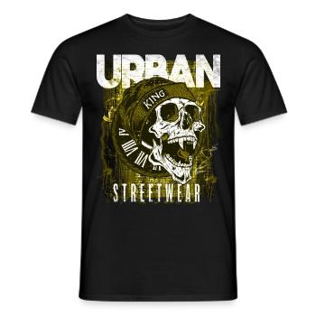 Skull Urban Streetwear - Men's T-Shirt - black - Front - AI Model Male 178 light (178cm)
