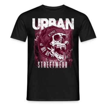 Skull Urban Streetwear - Men's T-Shirt - black - Front - AI Model Male 178 light (178cm)