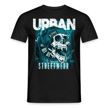 Skull Urban Streetwear - Men's T-Shirt - black - Front - AI Model Male 178 light (178cm)