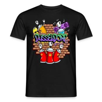 Dusseldorf Germany City Graffiti Sprayer - Men's T-Shirt - black - Front - AI Model Male 178 light (178cm)