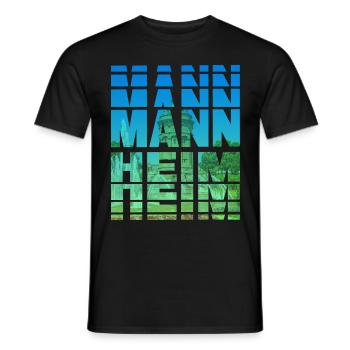 Mannheim Germany City Skyline Home Love - Men's T-Shirt - black - Front - AI Model Male 178 light (178cm)