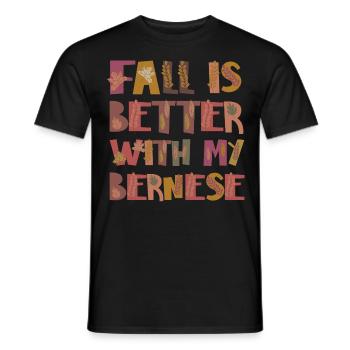 Reconnaissant pour mon bouvier bernois Autumn Grateful - T-shirt homme - noir - Devant - AI Model Male 178 light (178cm)