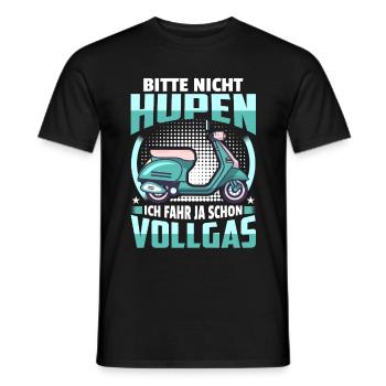 Bitte Nicht Hupen Vollgas Motorroller Roller - Männer T-Shirt - Schwarz - Vorne - AI Model Male 178 light (178cm)