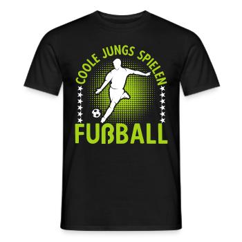 Coole Jungs Spielen Fußball Jungen Geburtstag - Männer T-Shirt - Schwarz - Vorne - AI Model Male 178 light (178cm)