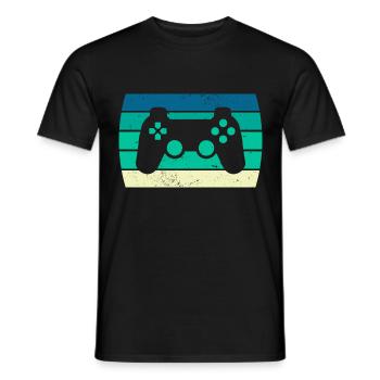 Video Game Controller Sunset - Men's T-Shirt - black - Front - AI Model Male 178 light (178cm)