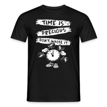 Time is precious dont waste it - Männer T-Shirt - Schwarz - Vorne - AI Model Male 178 light (178cm)