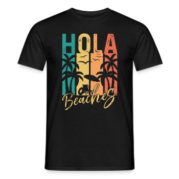 Hola Beaches Tropical Summer Group Meme Fun Art - Männer T-Shirt - Schwarz - Vorne - AI Model Male 178 light (178cm)