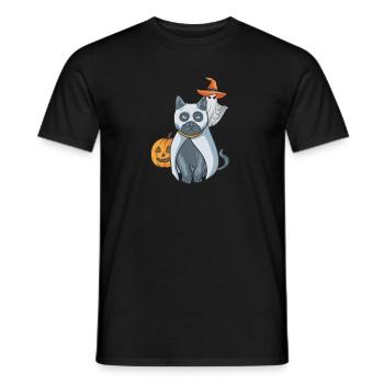Happy Boo Day Halloween Kostüm Geschenk - Männer T-Shirt - Schwarz - Vorne - AI Model Male 178 light (178cm)