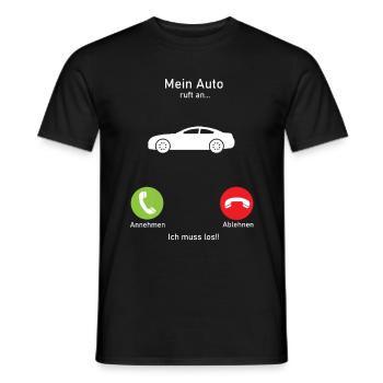 Shirt Auto ruft an - Männer T-Shirt - Schwarz - Vorne - AI Model Male 178 light (178cm)