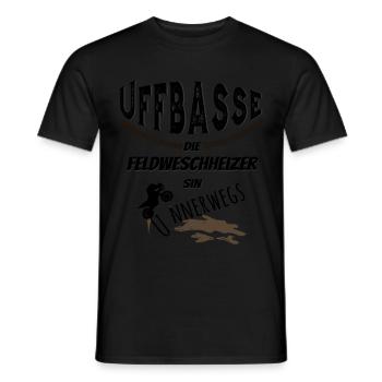 Uffbasse Feldweschheizer - Männer T-Shirt - Schwarz - Vorne - AI Model Male 178 light (178cm)
