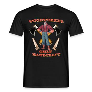 L’arboriculteur bûcheron dit garde forestier tronçonneuse - T-shirt homme - noir - Devant - AI Model Male 178 light (178cm)
