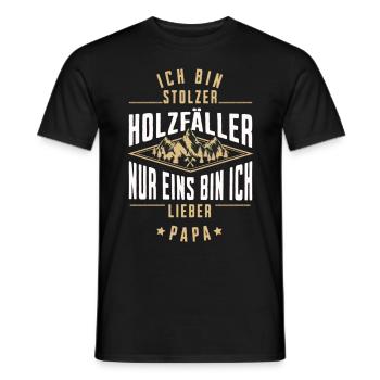 Holzfäller Holzarbeiter Waldarbeiter Wald Papa - Männer T-Shirt - Schwarz - Vorne - AI Model Male 178 light (178cm)