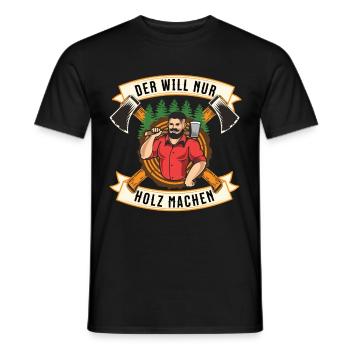 Forstwirtschaft Baumfäller Holzarbeiter Motorsäge - Männer T-Shirt - Schwarz - Vorne - AI Model Male 178 light (178cm)